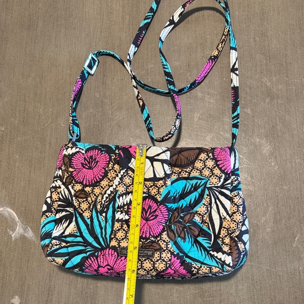 Vera Bradley Quilted Floral Crossbody in Pink, Turquoise & Brown